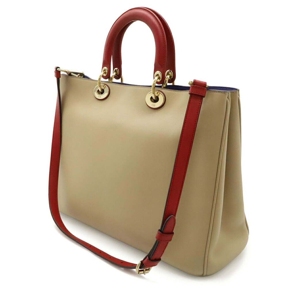 CHRISTIAN DIOR Cream Leather Shoulder Bag - Picture 3 of 9